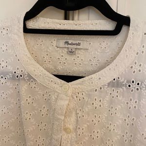 Madewell boxy crop eyelit shirt